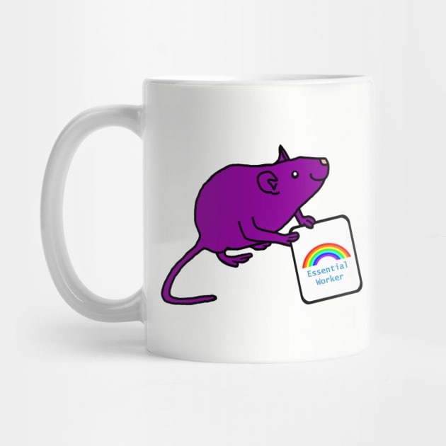 Linus and Purple Rat Essential Worker Rainbow by ellenhenryart